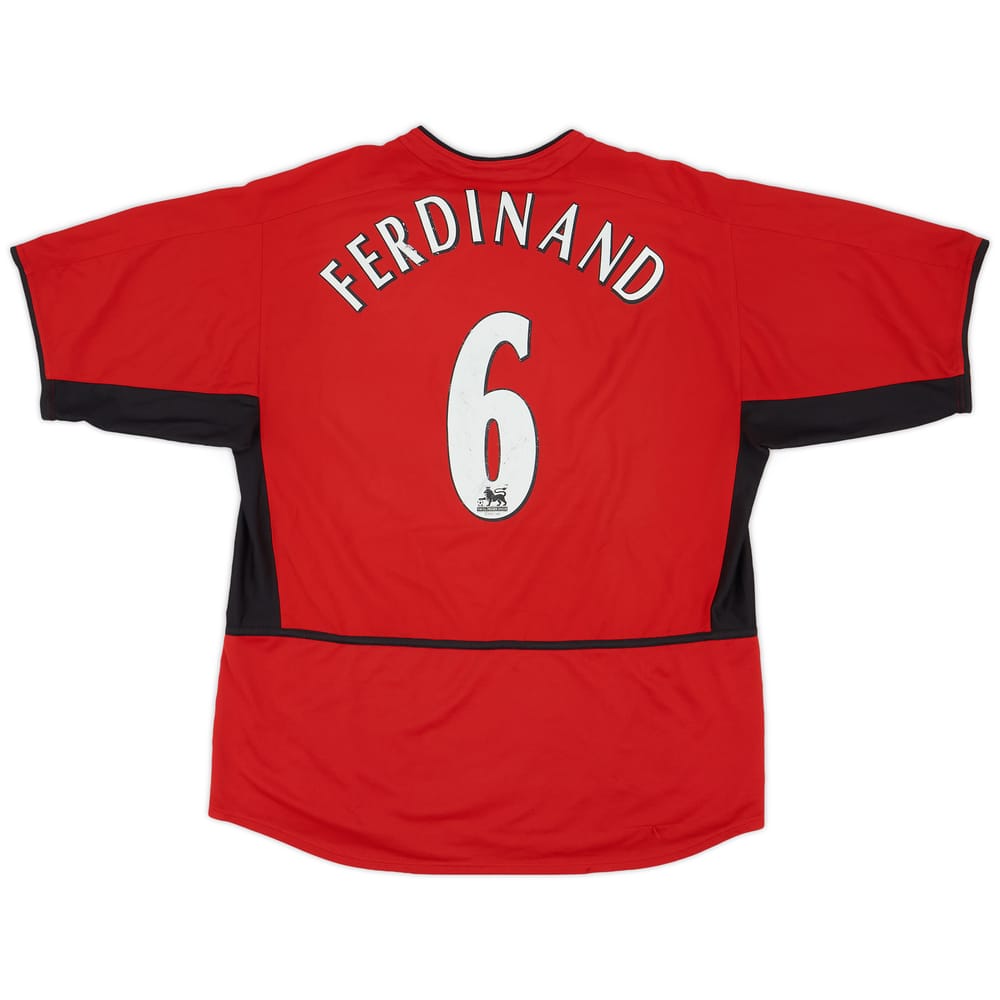 2002-04 Manchester United Home Shirt Ferdinand #6 - 5/10 - (XL)