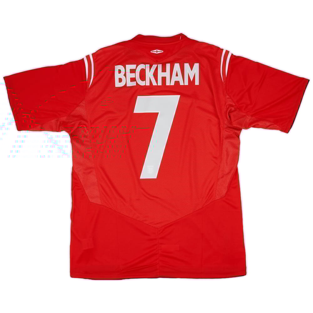 2004-06 England Away Shirt Beckham #7 (L)