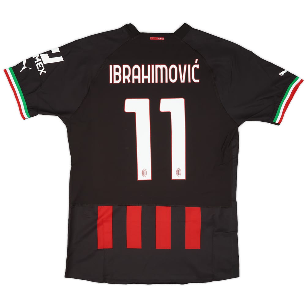 2022-23 AC Milan Authentic Home Shirt Ibrahimović #11 (XL)