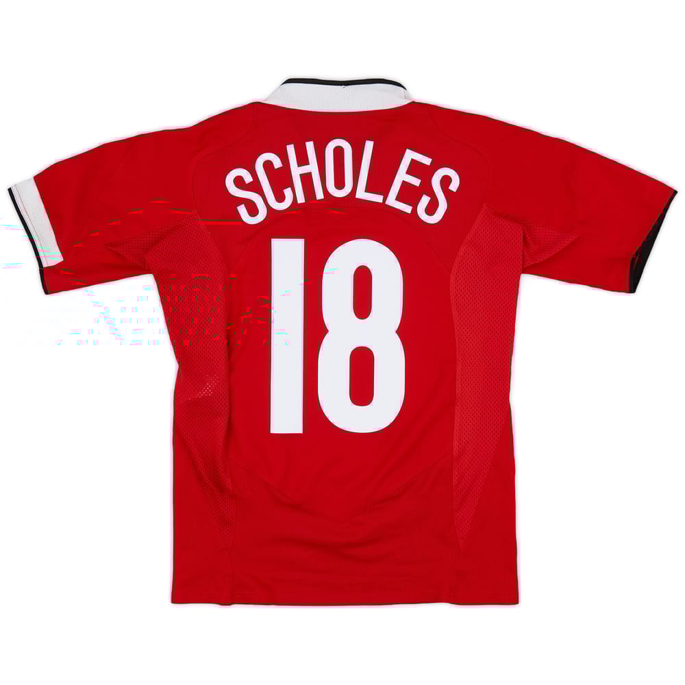 2004-06 Manchester United Home Shirt Scholes #18 - 7/10 - (S)