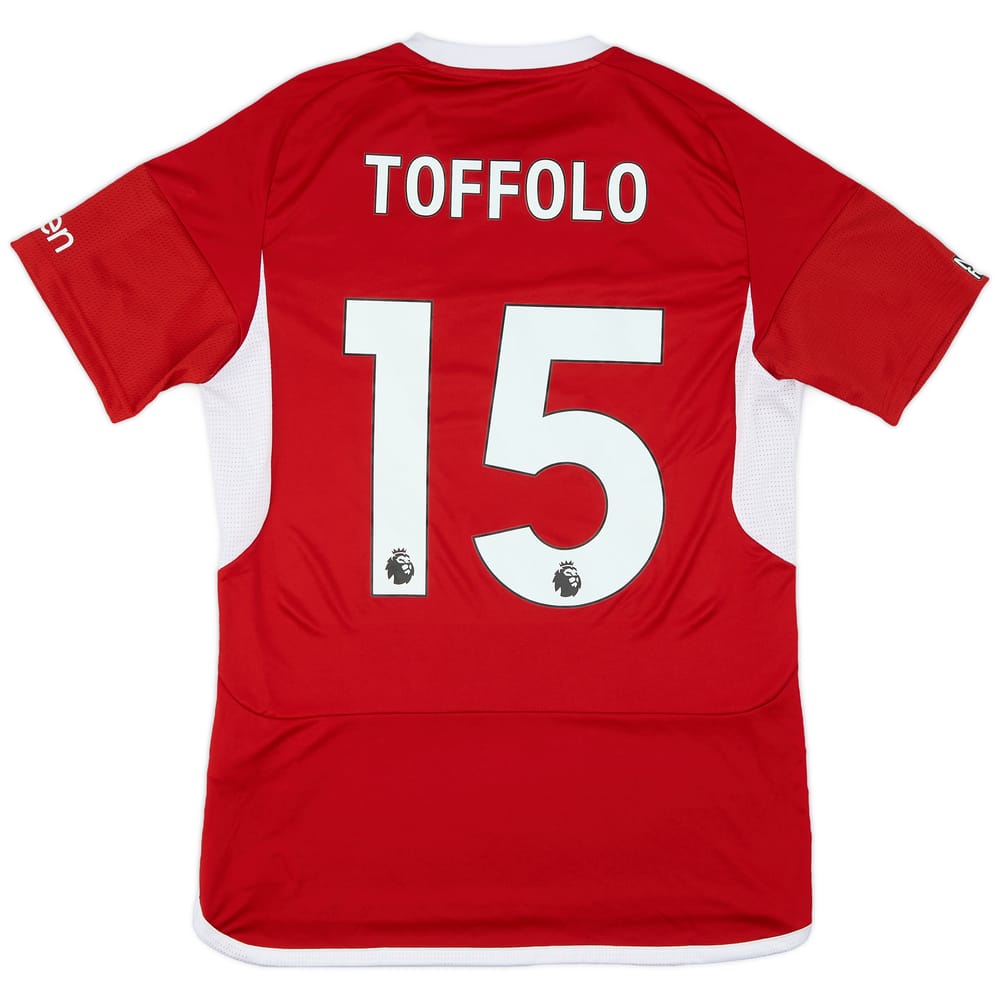 2023-24 Nottingham Forest Match Issue Home Shirt Toffolo #15