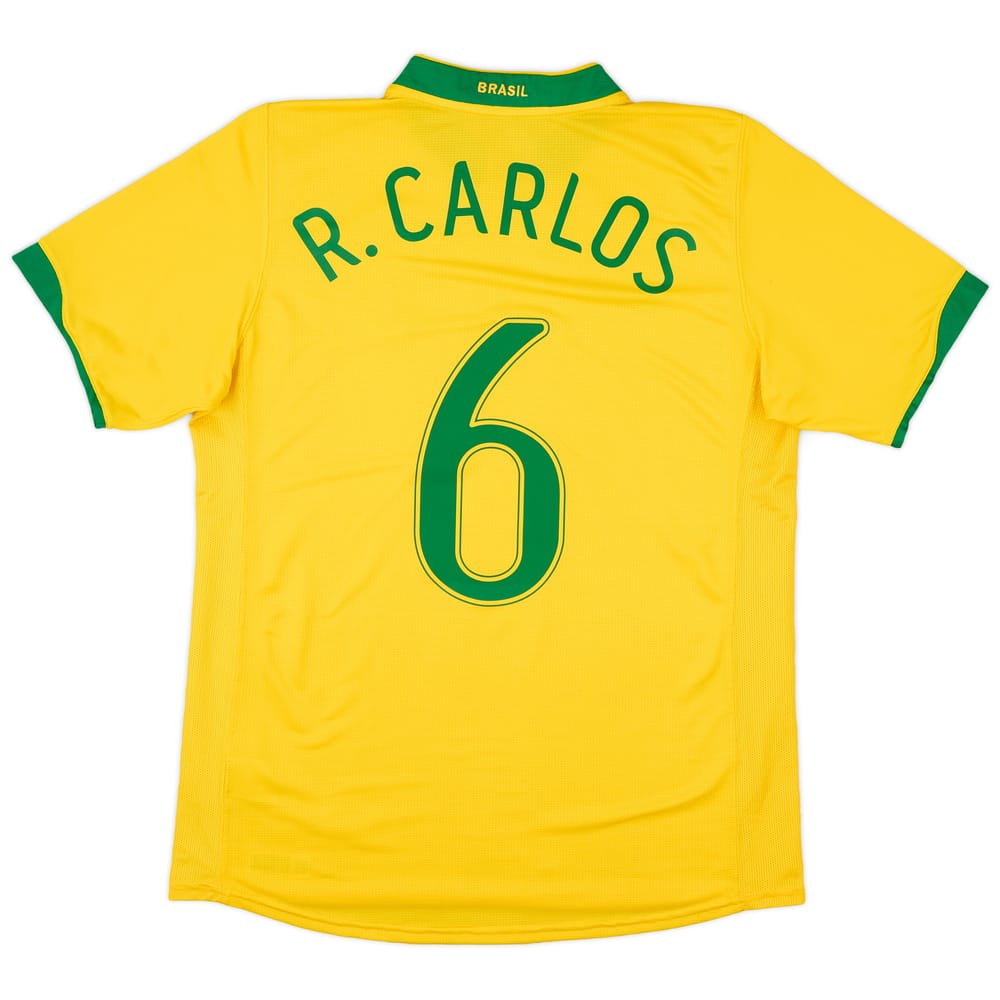 2006-08 Brazil Home Shirt R.Carlos #6 - 8/10 - (M)