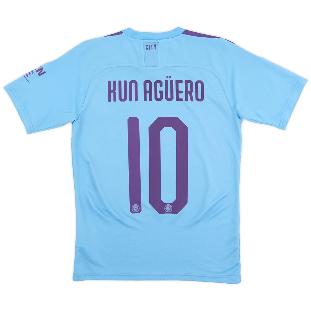 2019-20 Manchester City Home Shirt Kun Aguero #10 - 8/10 - (S)