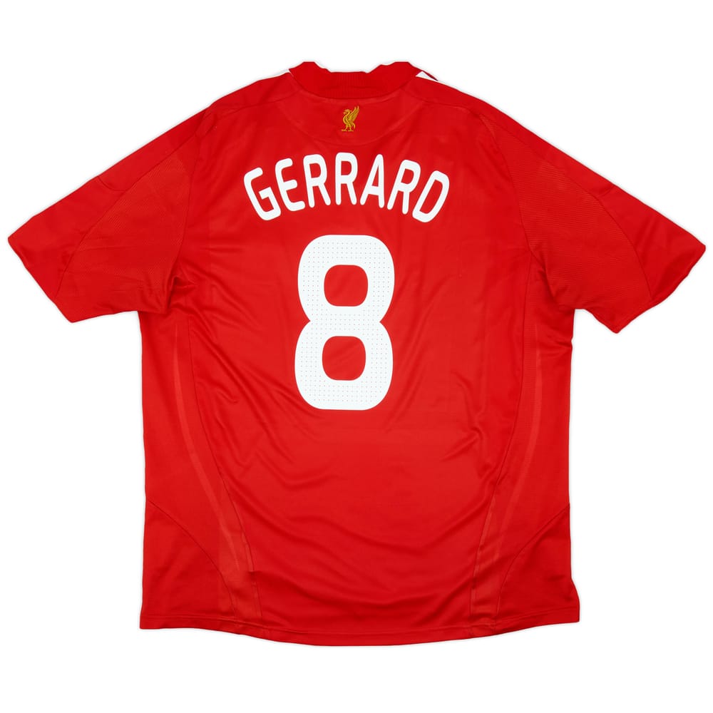 2008-10 Liverpool Home Shirt Gerrard #8 - 7/10 - (XL)