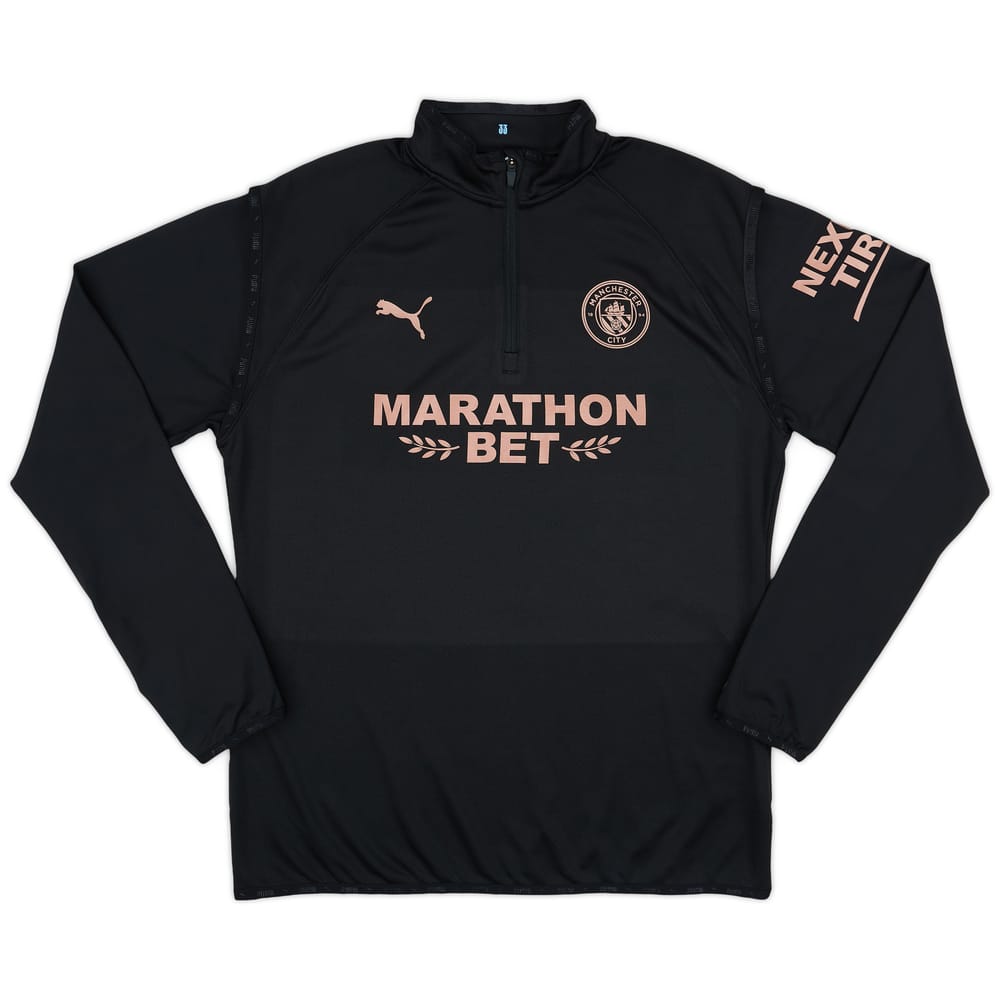 2020-21 Manchester City Player Issue 1/4 Zip Training Top #33 (Carson) - 9/10 - (L)