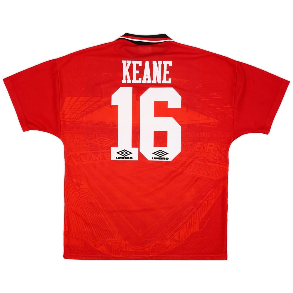 1994-96 Manchester United Home Shirt Keane #16 - 7/10 - (L)