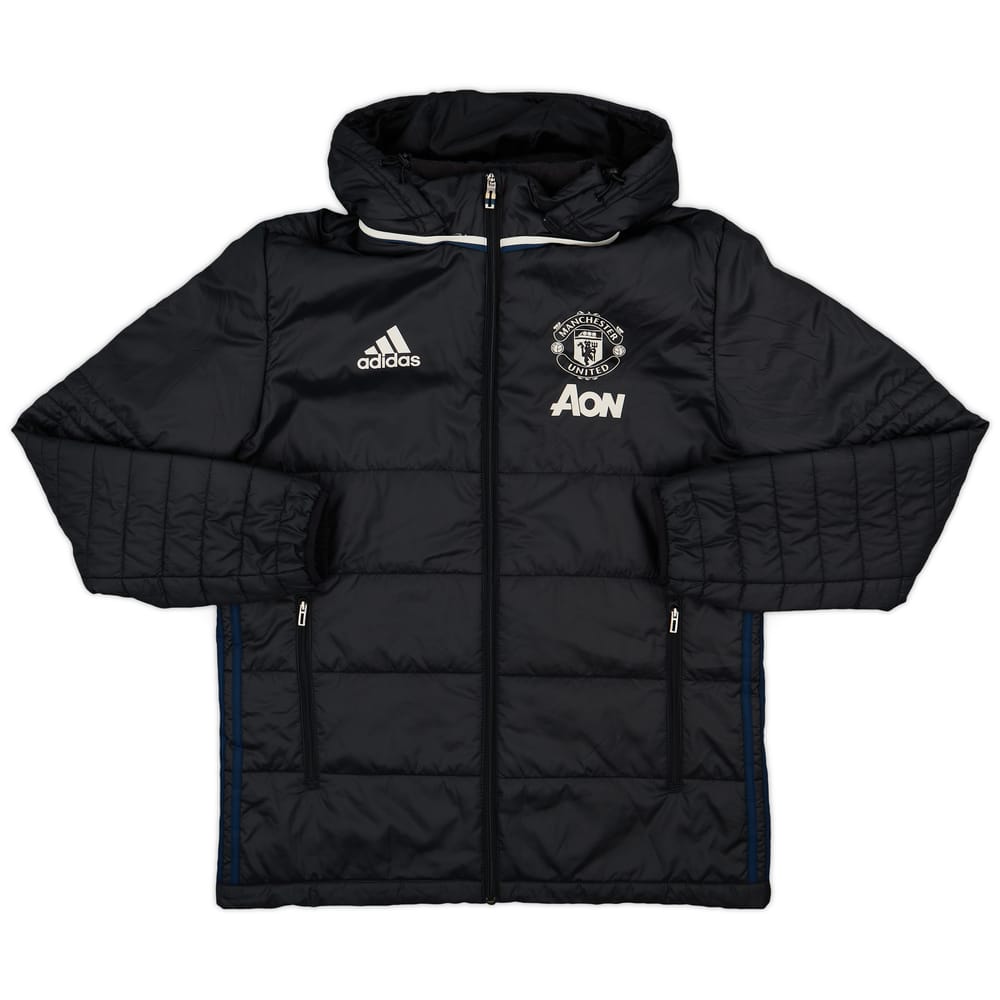 2016-17 Manchester United adidas Hooded Bench Coat - 10/10 - (M)