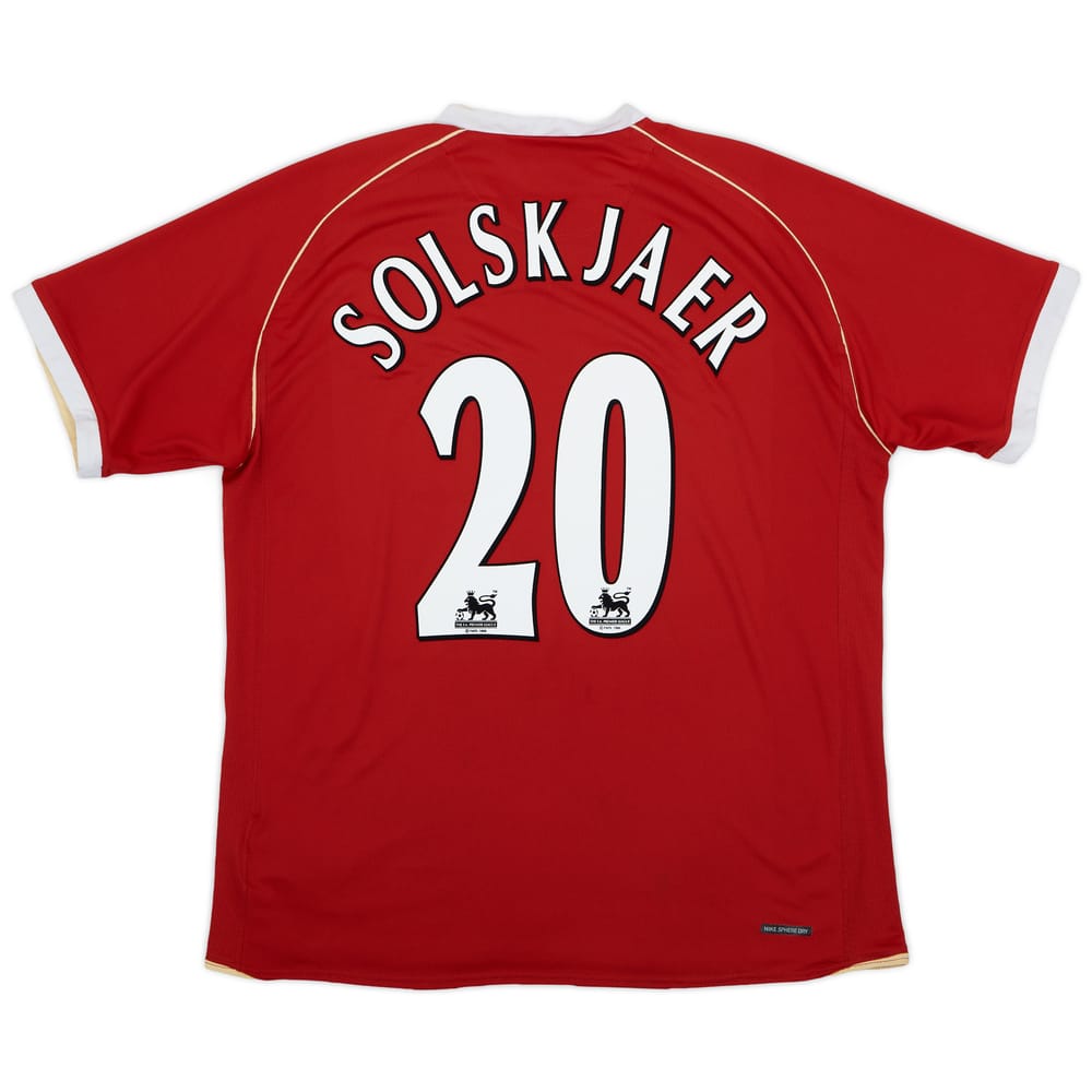 2006-07 Manchester United Home Shirt Solskjaer #20 - 6/10 - (XL)