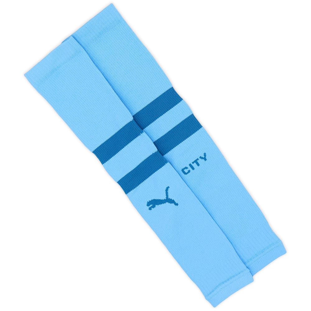 2023-24 Manchester City Home Footless Socks - 7/10 - (Adults)