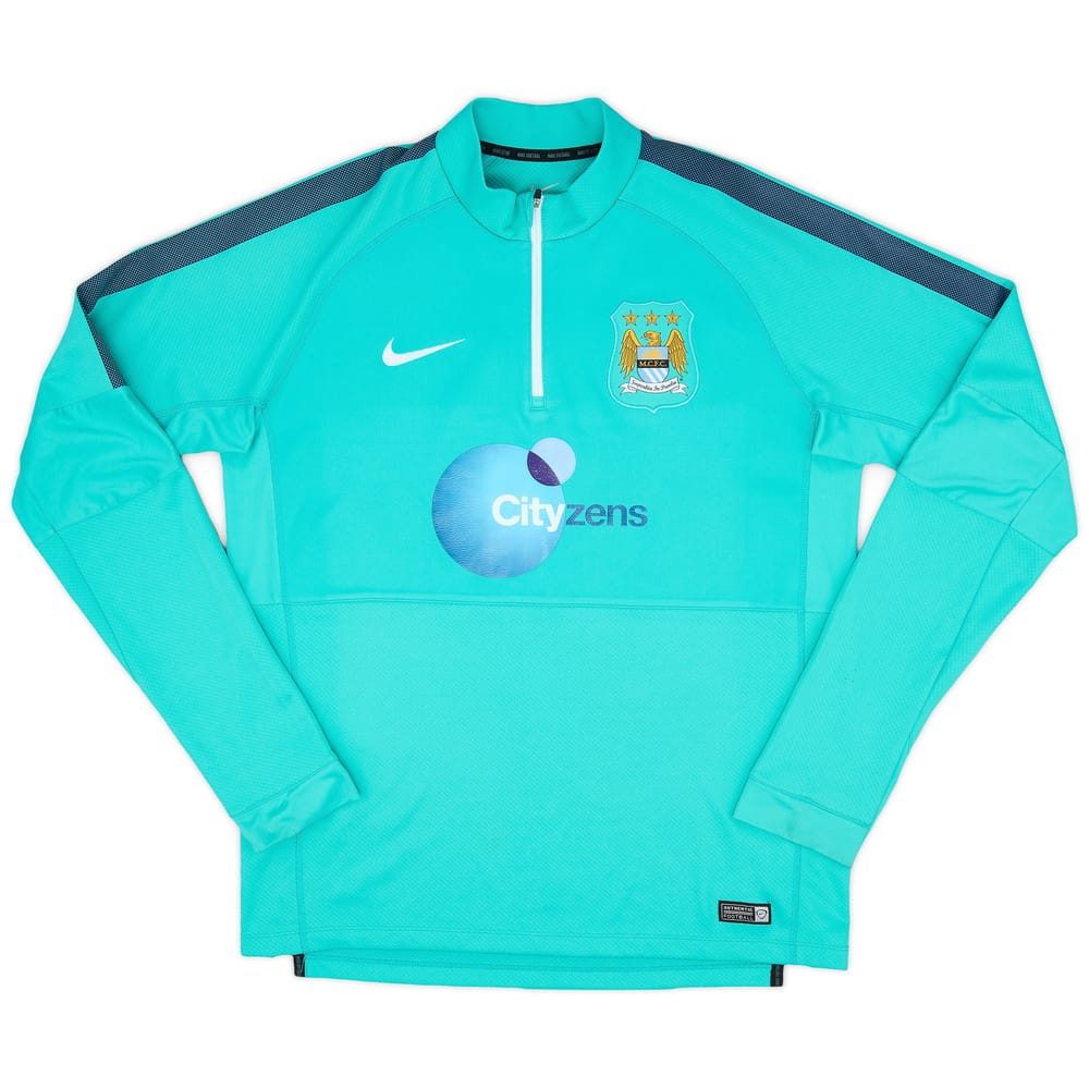 2015-16 Manchester City Nike 1/4 Zip Drill Top - 7/10 - (L)