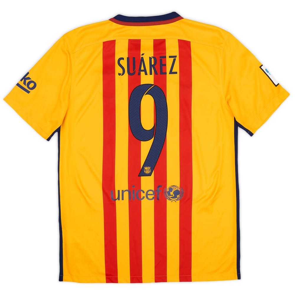 2015-16 Barcelona Away Shirt Suarez #9 - 9/10 - (M)