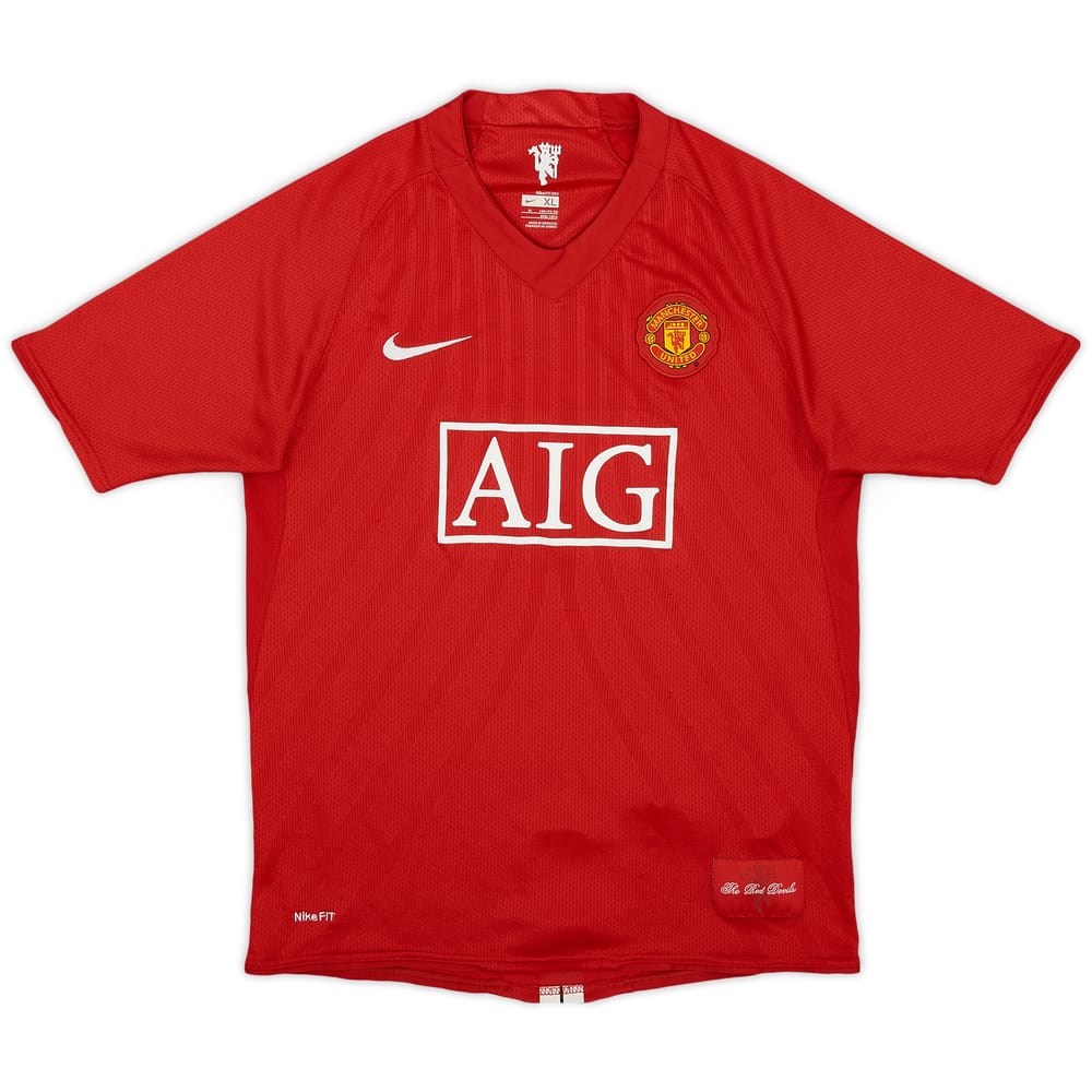 2007-09 Manchester United Home Shirt - 8/10 - (XL.Boys)