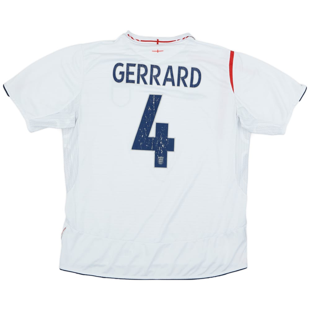 2005-07 England Home Shirt Gerrard #4 - 5/10 - (L)