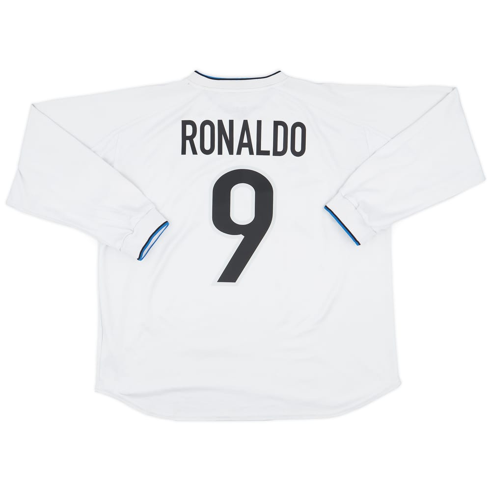 1999-00 Inter Milan Player Issue Away L/S Shirt Ronaldo #9 - 7/10 - (XL)