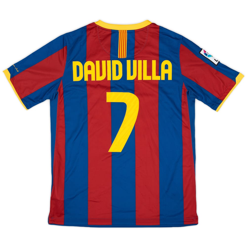 2010-11 Barcelona Home Shirt David Villa #7 - 9/10 - (XL.Boys)