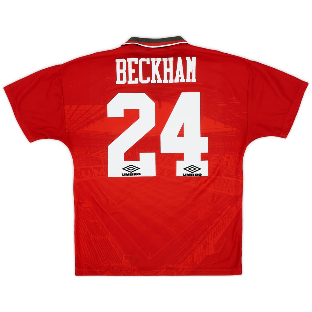 1994-96 Manchester United Home Shirt Beckham #24 - 6/10 - (M)