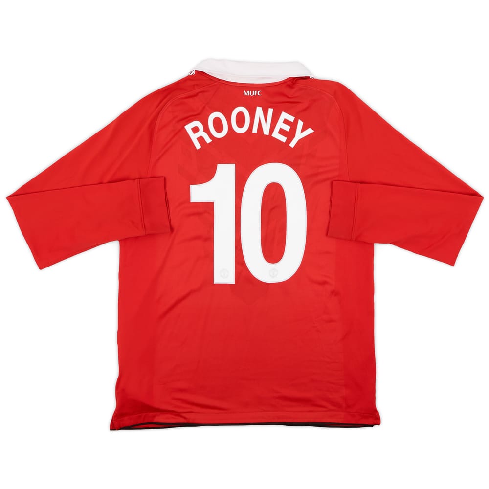 2010-11 Manchester United Home L/S Shirt Rooney #10 - 7/10 - (L)