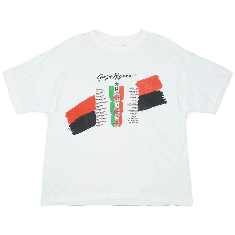 1991-94 AC Milan Graphic Tee - 8/10 - (XL)