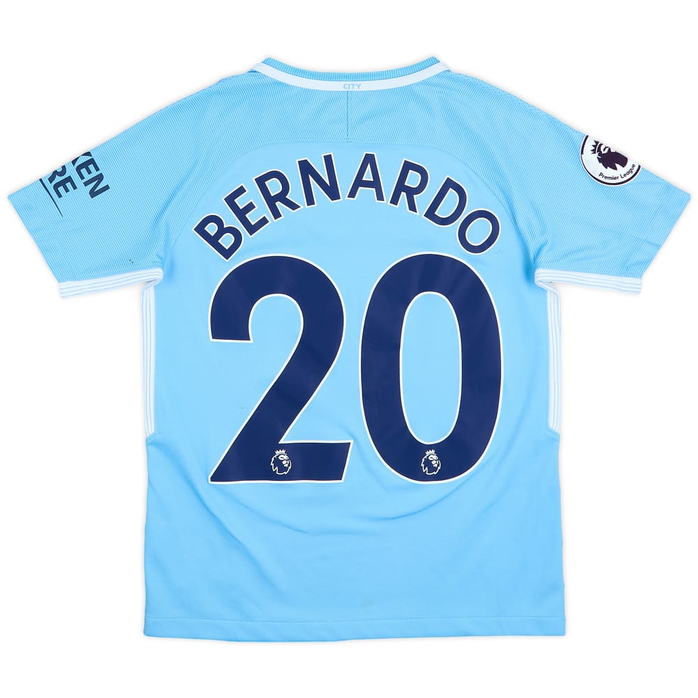 2017-18 Manchester City Home Shirt Bernardo #20 - 5/10 - (M.Boys)