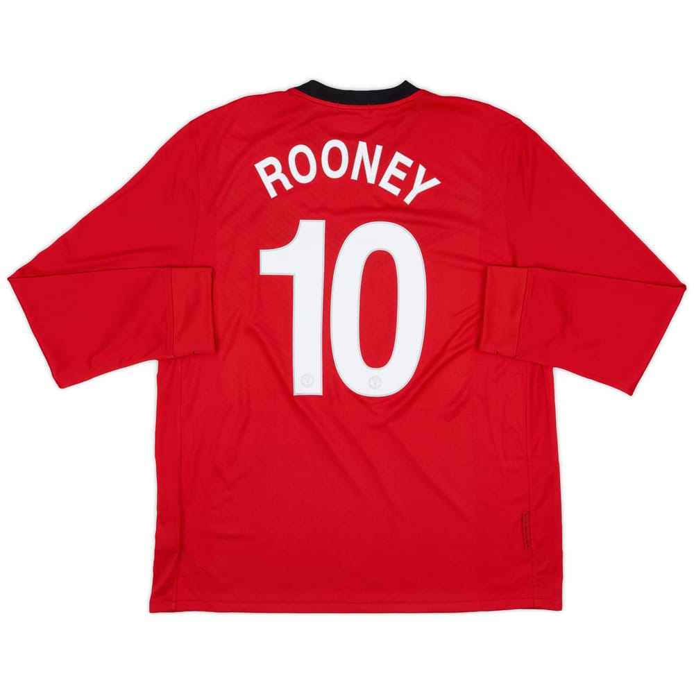 2009-10 Manchester United Home L/S Shirt Rooney #10 (XL)