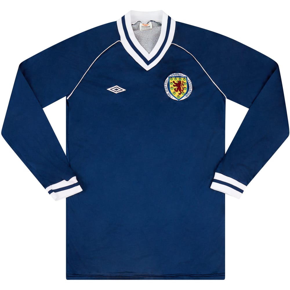 1983-85 Scotland U-21 Match Issue Home L/S Shirt #7 (Bowman)