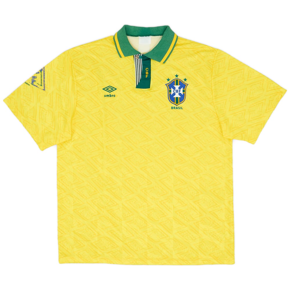 1991-93 Brazil Home Shirt - 7/10 - (XL)