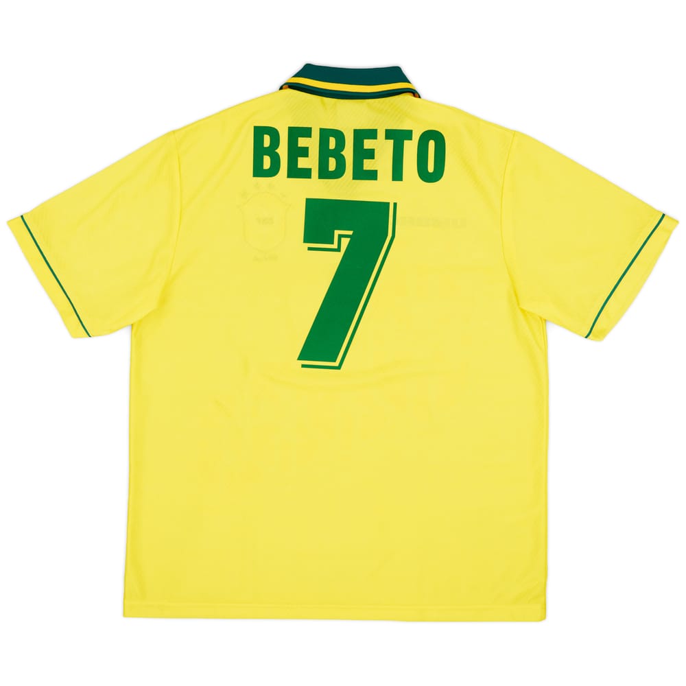 1994 Brazil Home Shirt Bebeto #7 - 9/10 - (XL)