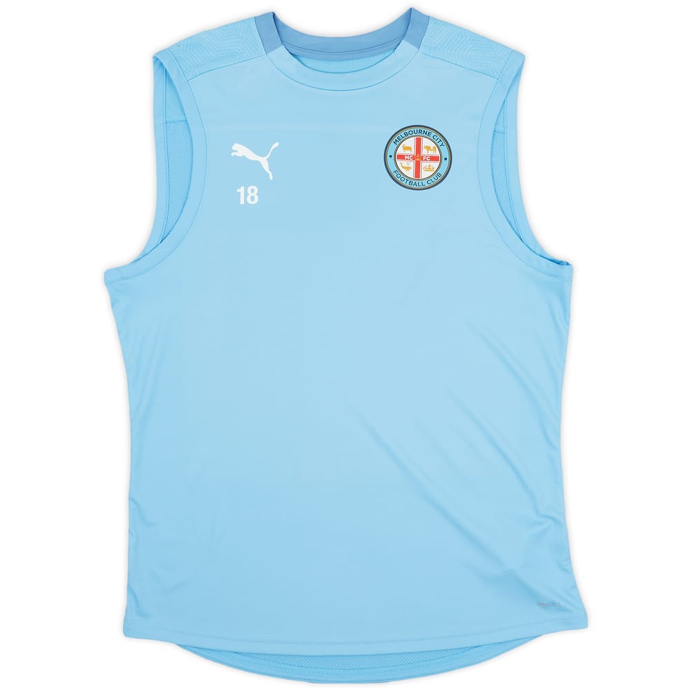 2019-20 Melbourne City Puma Player Issue Training Vest #18 - 9/10 - (L)