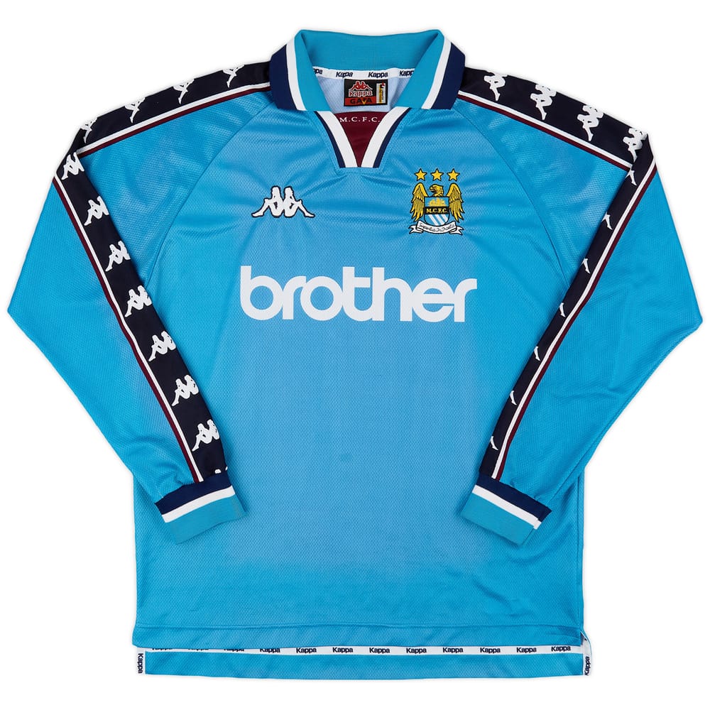 1997-99 Manchester City Home L/S Shirt - 7/10 - (L)