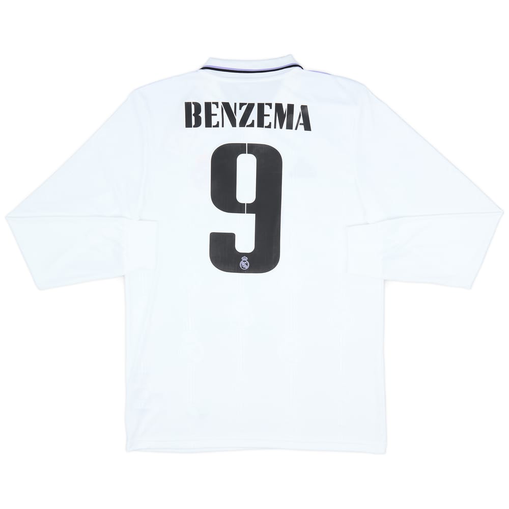 2022-23 Real Madrid Home L/S Shirt Benzema #9 (M)