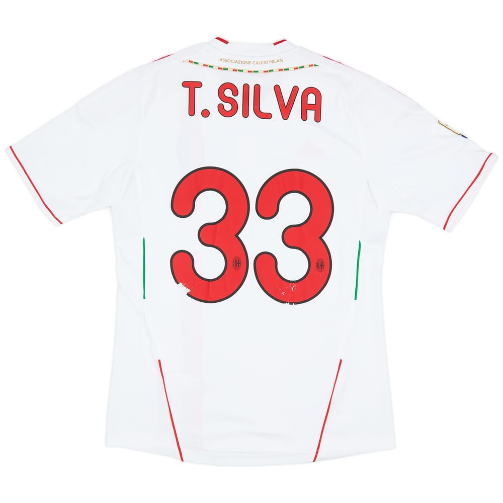 2011-12 AC Milan Away T. SIlva #33 - 6/10 - (M)