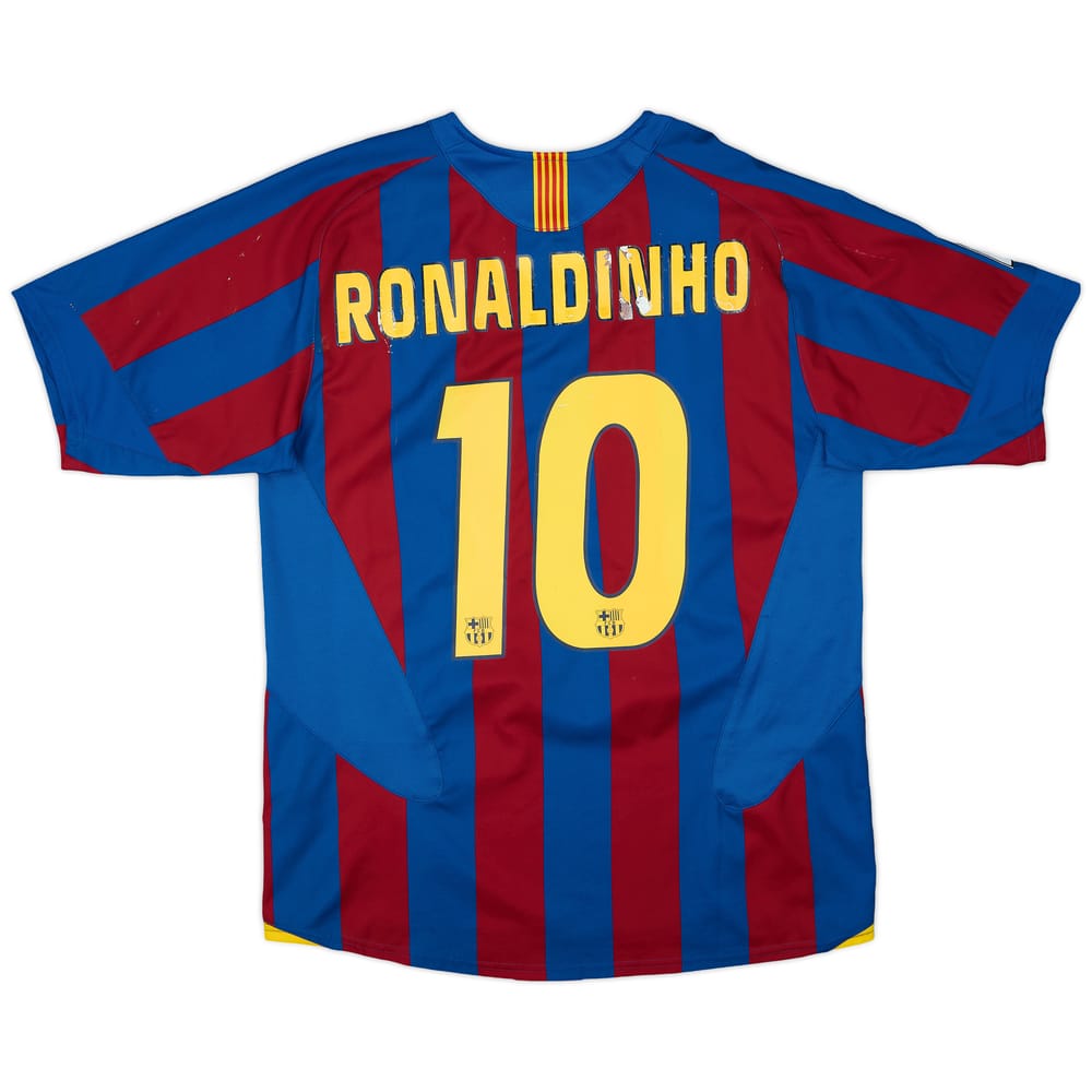 2005-06 Barcelona Home Shirt Ronaldinho #10 - 5/10 - (M)