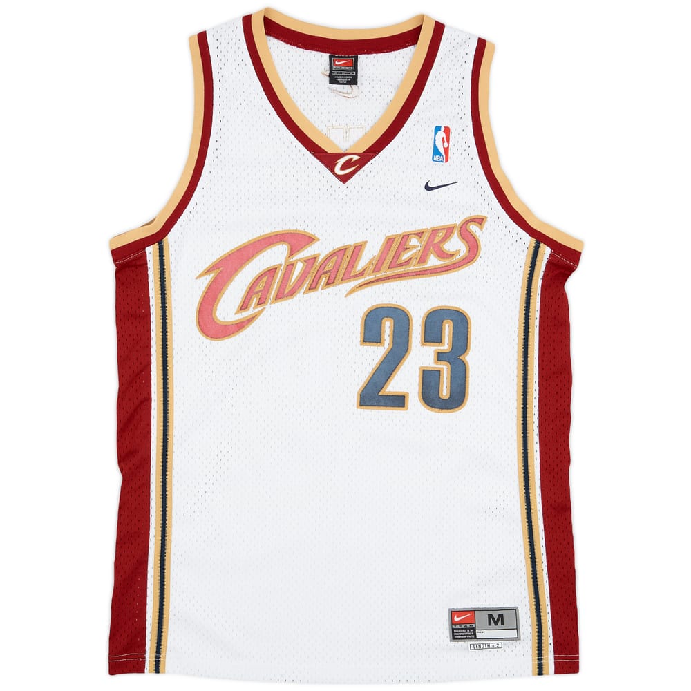 2003-04 Cleveland Cavaliers James #23 Nike Swingman Home Jersey - 6/10 - (M)