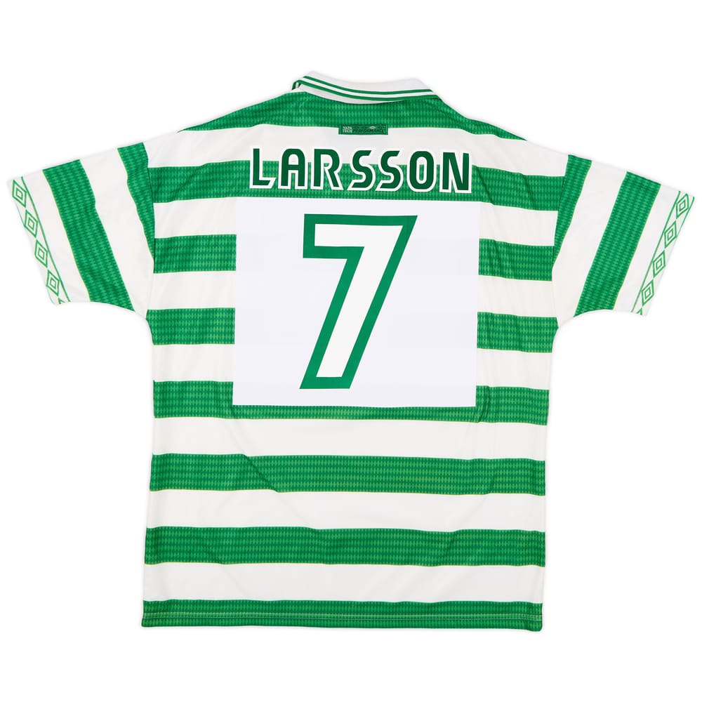 1997-99 Celtic Home Shirt Larsson #7 - 6/10 - (XL)