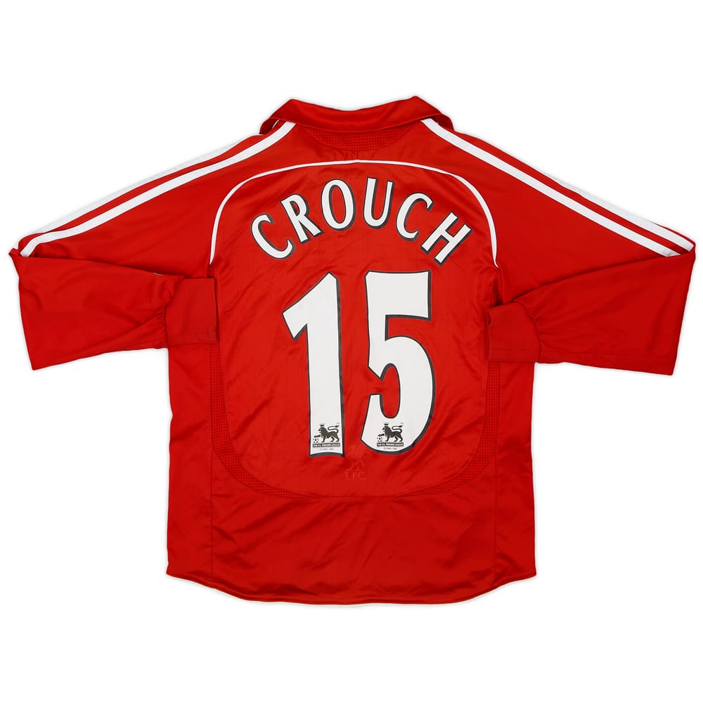 2006-08 Liverpool Home L/S Shirt Crouch #15 - 7/10 - (M.Boys)