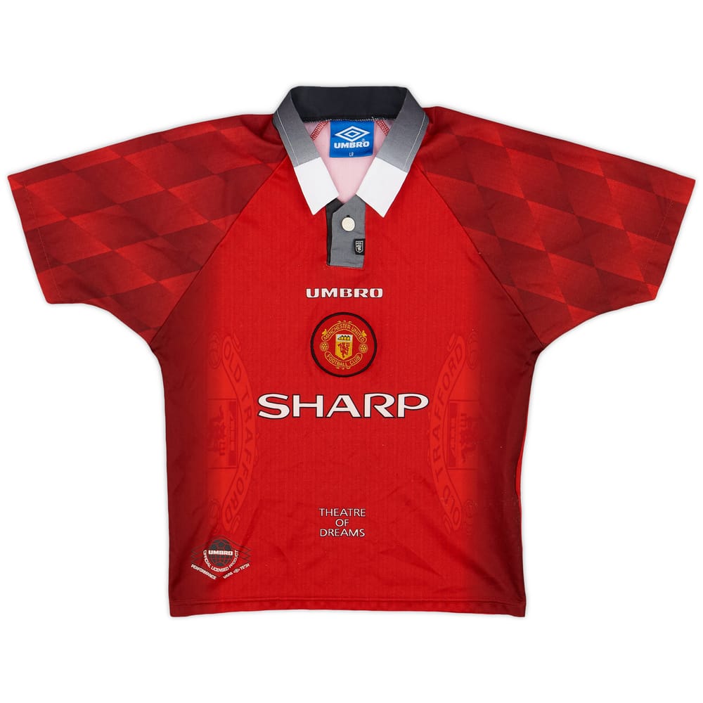 1996-98 Manchester United Home Shirt - 9/10 - (L.Boys)