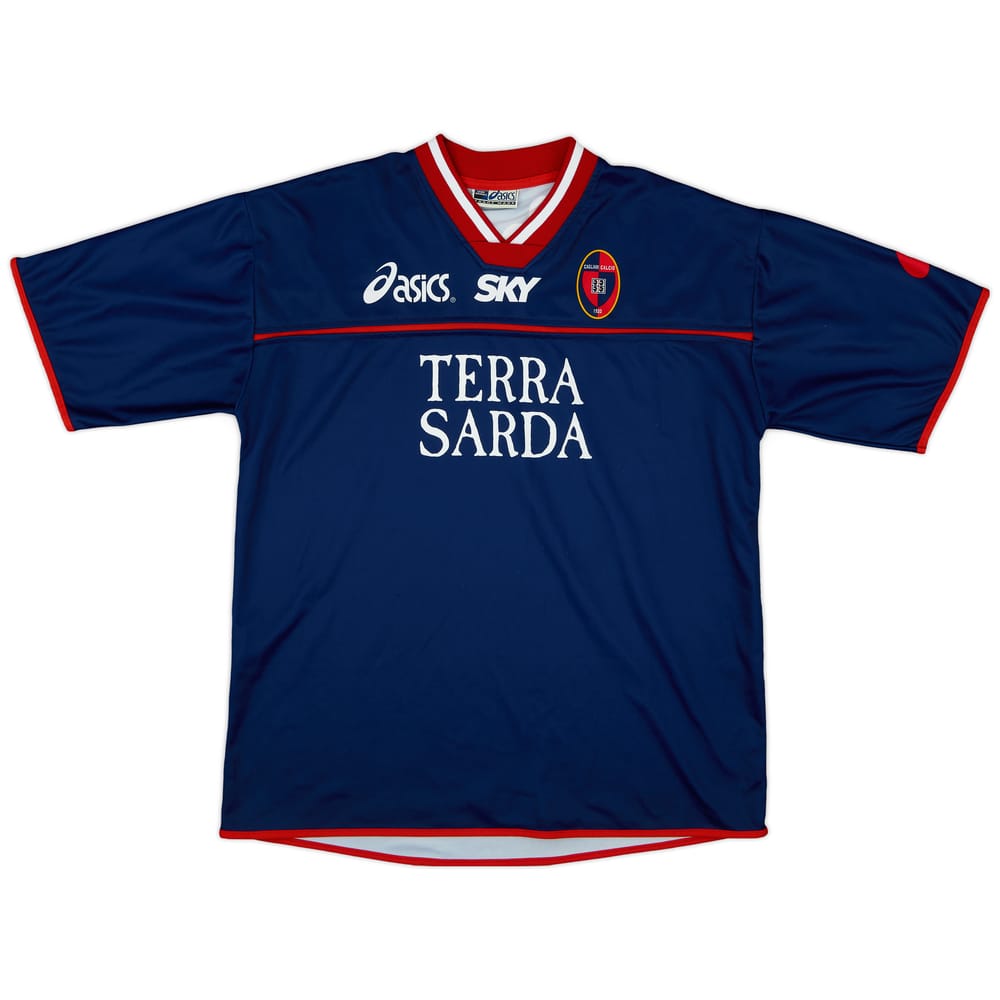 2005-06 Cagliari Asics Training Shirt - 9/10 - (L)