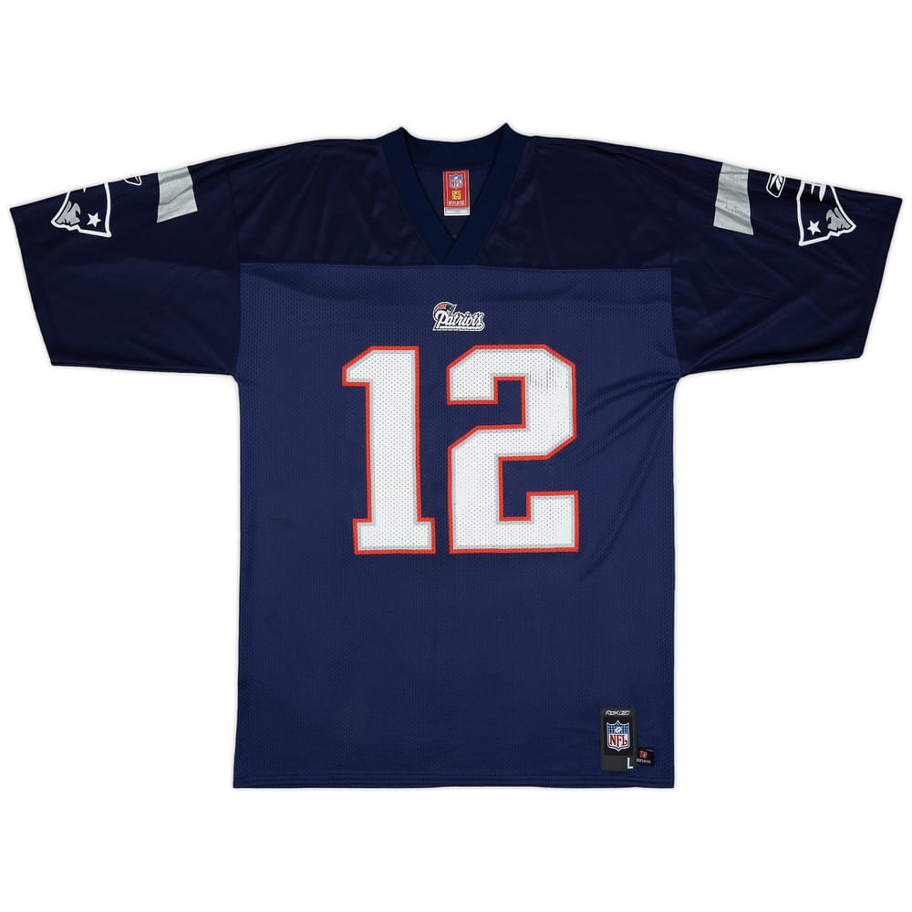 2007 New England Patriots Brady #12 Reebok Replica Home Jersey - 7/10 - (L)