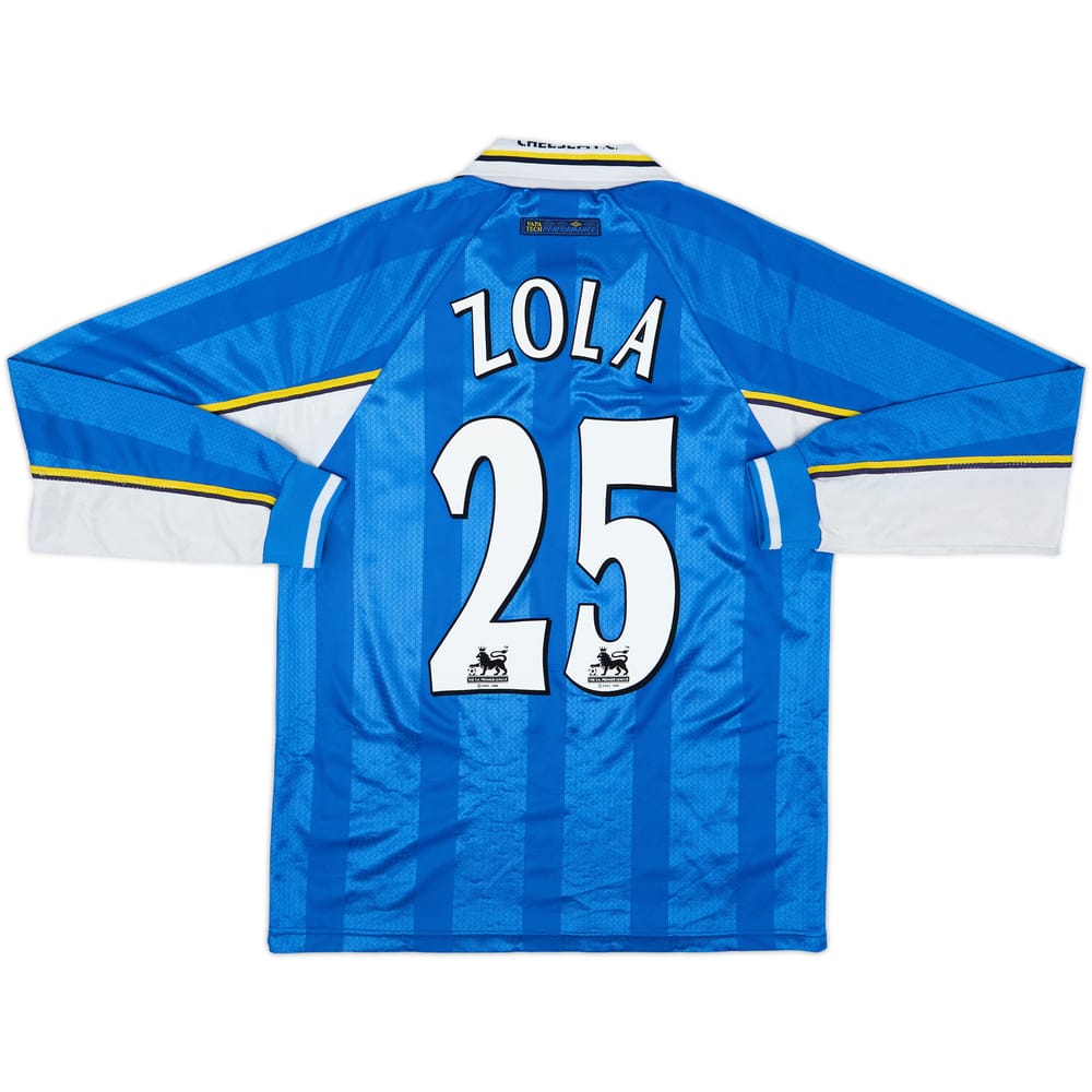 1997-99 Chelsea Home L/S Shirt Zola #25 - 6/10 - (M)