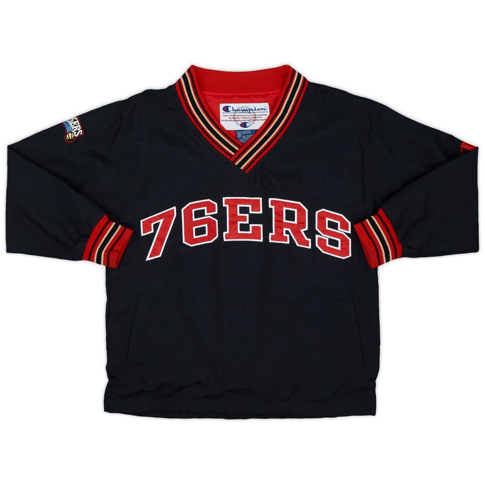 1997-99 Philadelphia 76ers Champion Pullover Windbreaker Jacket - 9/10 - (M.Boys)