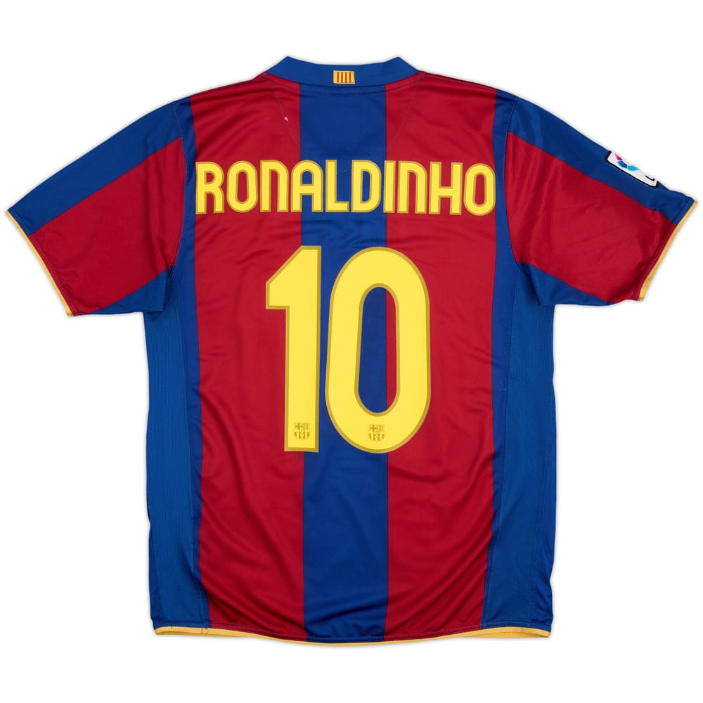 2007-08 Barcelona Home Shirt Ronaldinho #10 - 6/10 - (M)