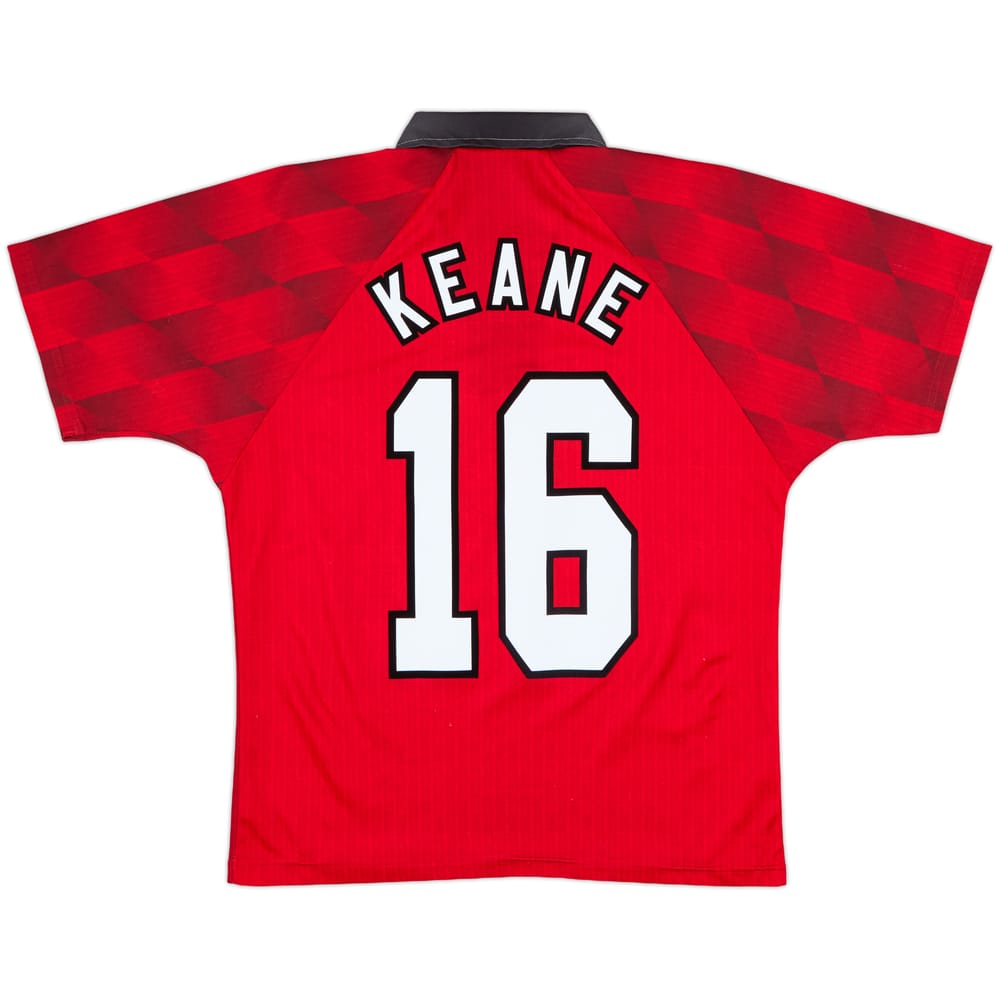 1996-98 Manchester United Home Shirt Keane #16 - 8/10 - (Y)
