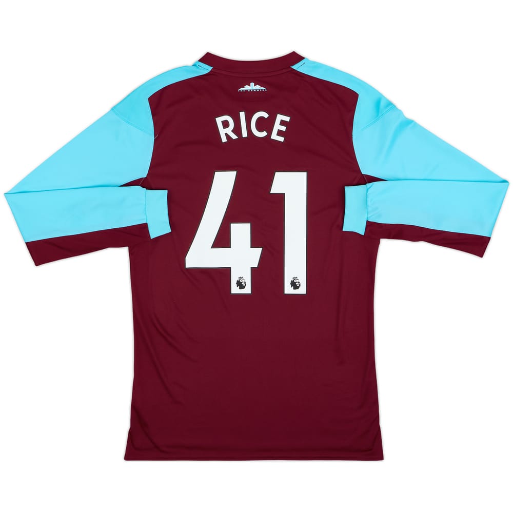2017-18 West Ham Home L/S Shirt Rice #41 - 8/10 - (S)