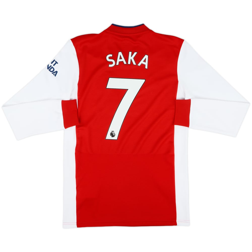 2021-22 Arsenal Home L/S Shirt Saka #7 - 8/10 - (S)