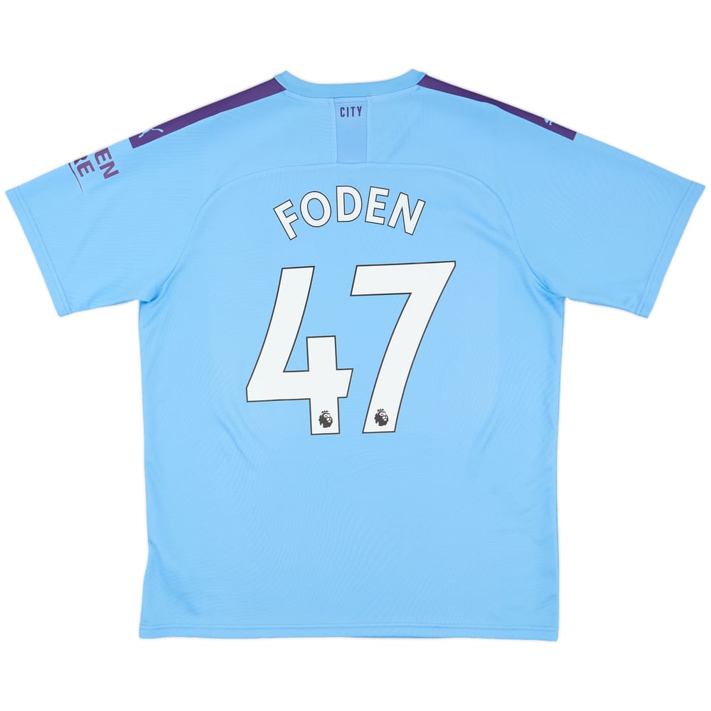 2019-20 Manchester City Home Shirt Foden #47 - 9/10 - (XL)