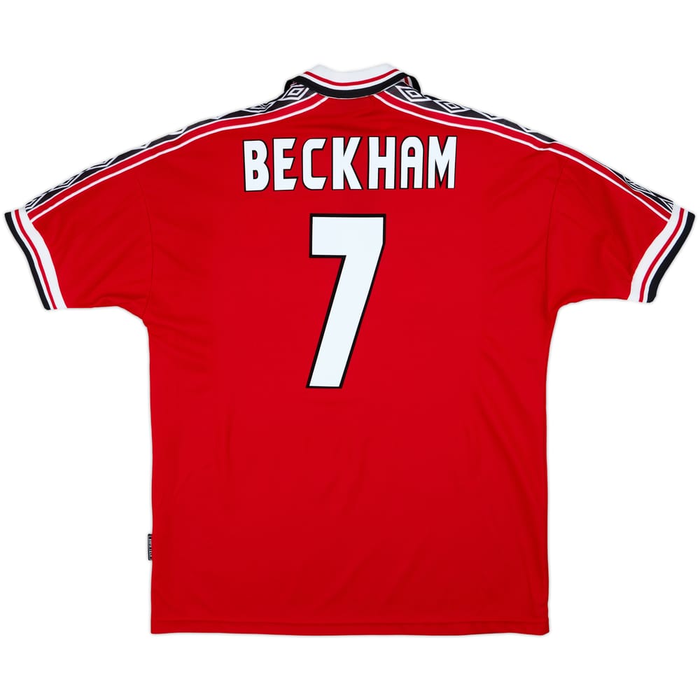 1998-00 Manchester United Home Shirt Beckham #7 - 9/10 - (XL)