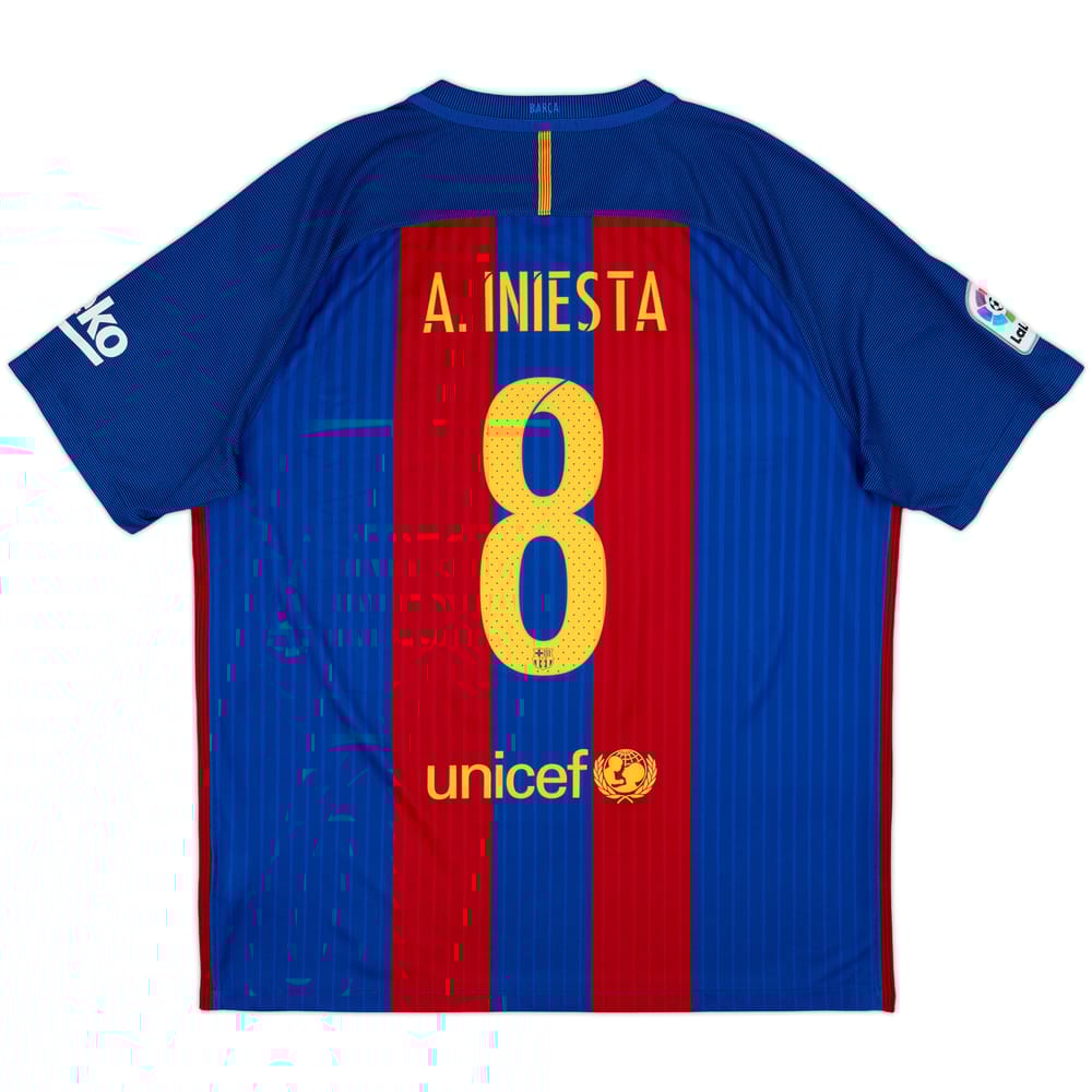 2016-17 Barcelona Home Shirt A.Iniesta #8 - 8/10 - (XL)