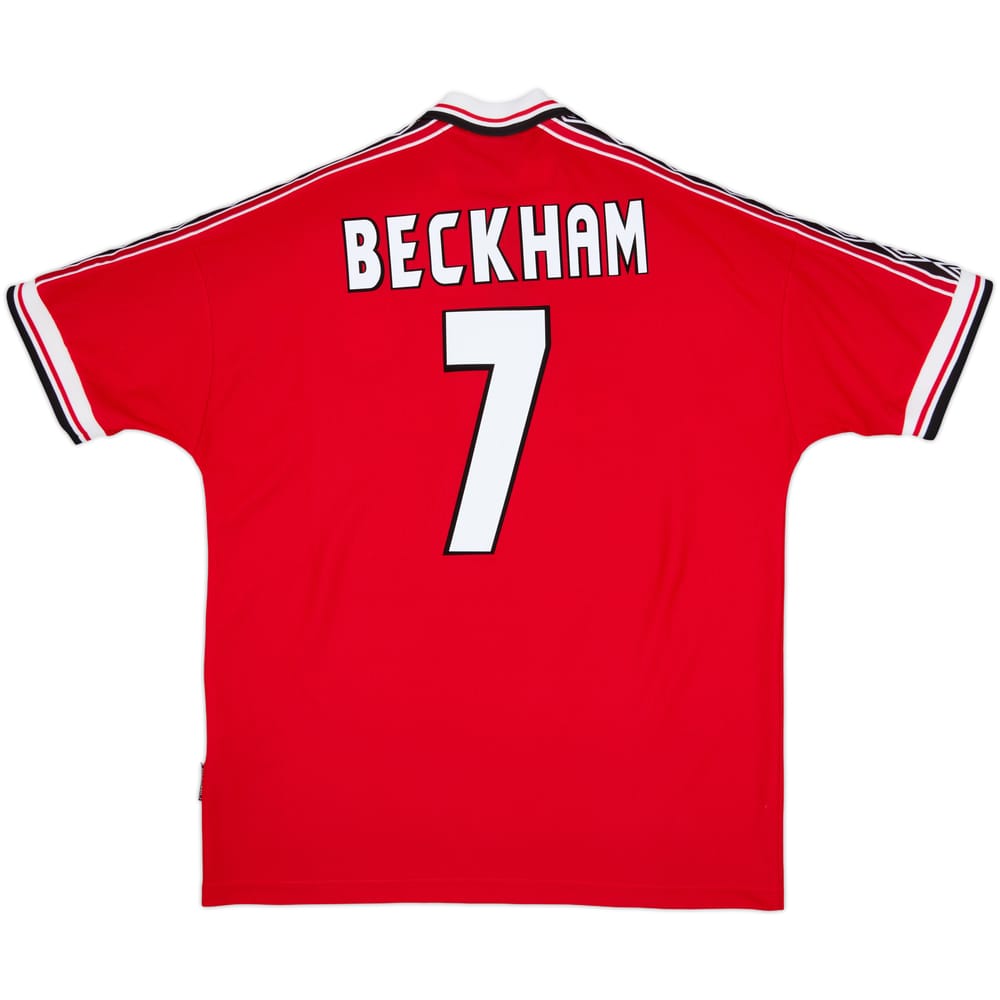 1998-00 Manchester United Home Shirt Beckham #7 - 8/10 - (XL)