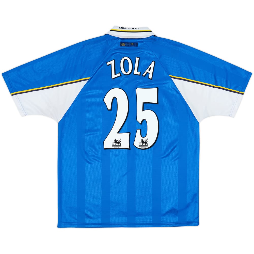 1997-99 Chelsea Home Shirt Zola #25 - 8/10 - (XL)