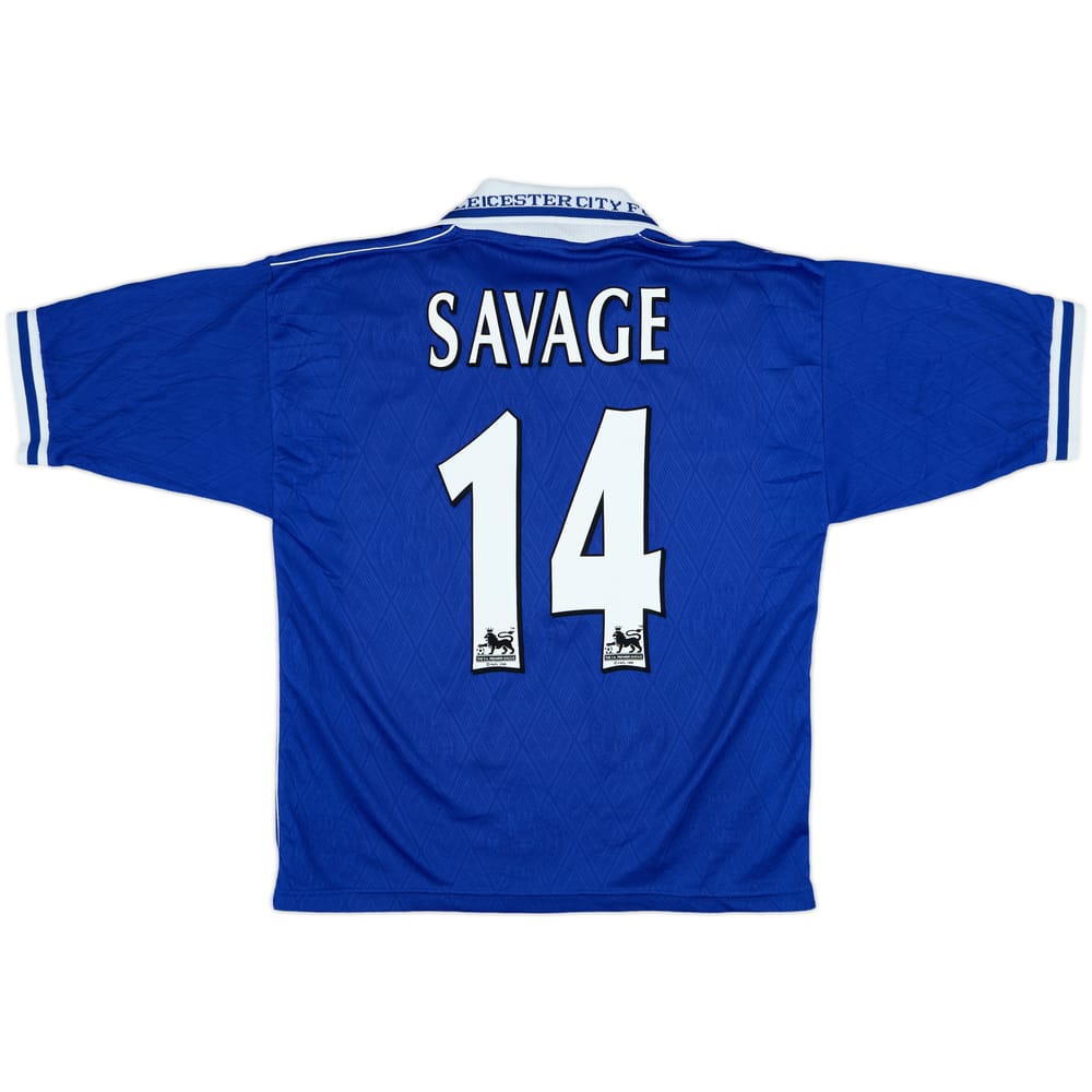1998-00 Leicester Home Shirt Savage #14 - 8/10 - (M)